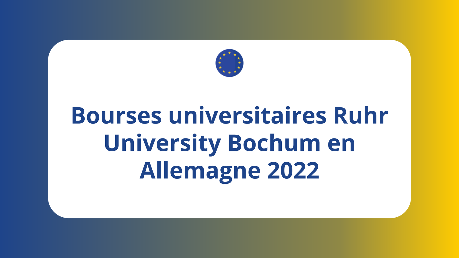 Bourses universitaires Ruhr University Bochum