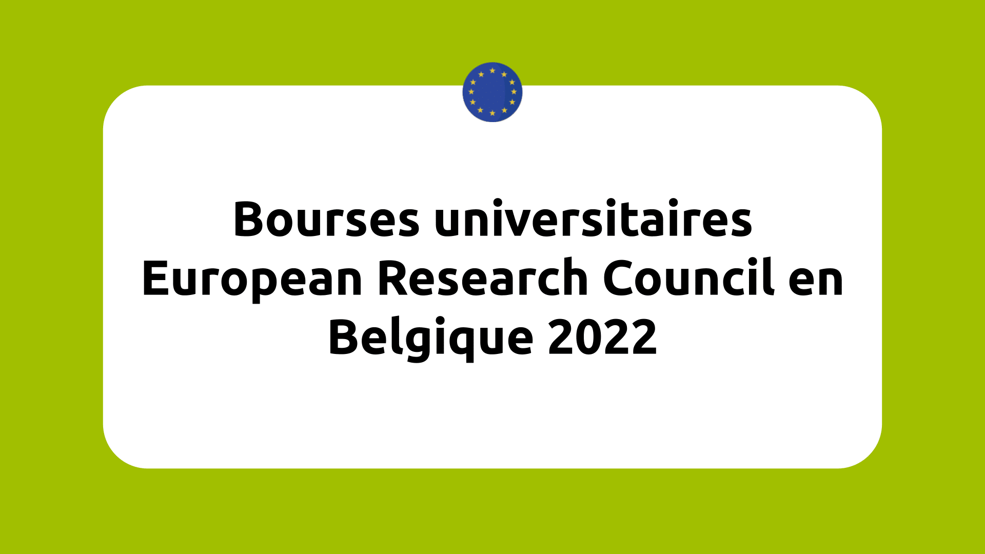 Bourses European Research Council en Belgique en 2024