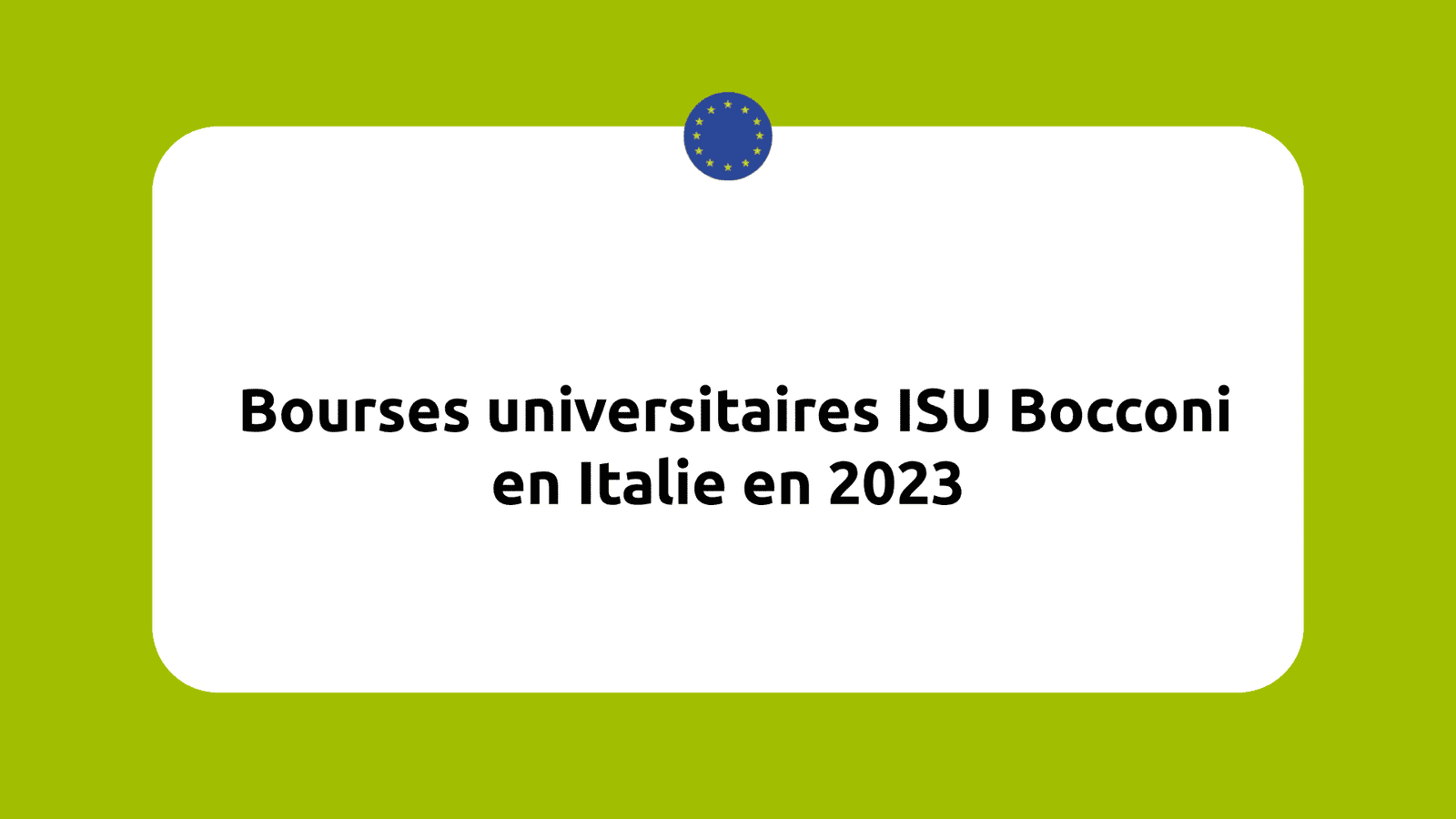 Bourses universitaires ISU Bocconi