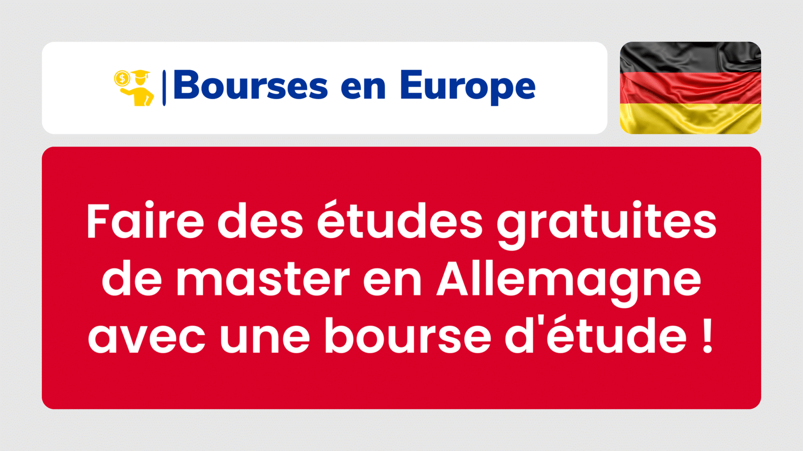 Faire des études gratuites de master en Allemagne avec une bourse d'étude !