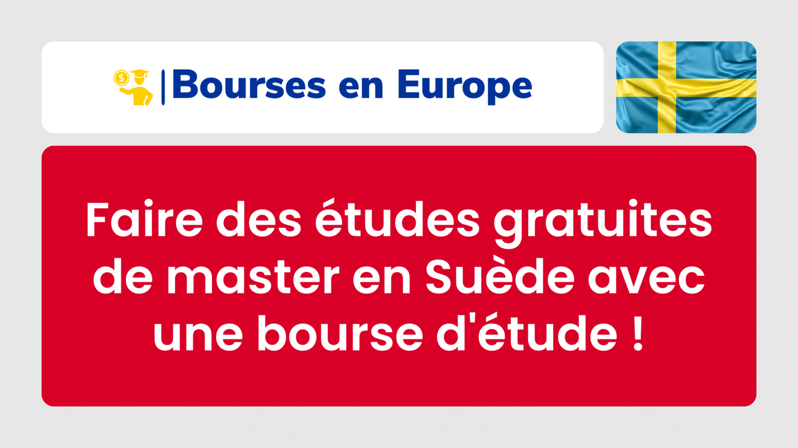 Faire des études gratuites de master en Suède avec une bourse d'étude !