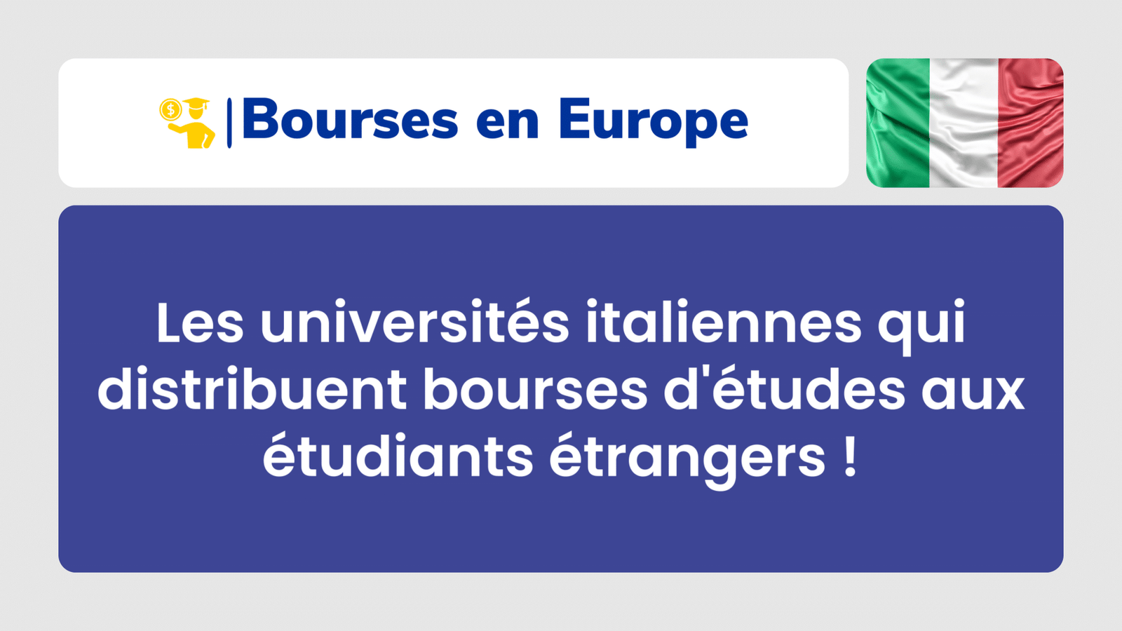 Les universités italiennes qui distribuent bourses d'études aux étudiants étrangers !